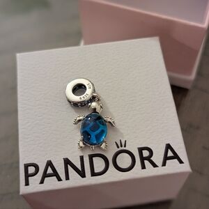 Pandora Silver and Blue Turtle Charm